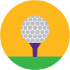 PNG file - golf ball on a tee with a yellow and green ring background